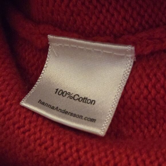 HANNA ANDERSSON SWEATER-KNIT HOODED RED NORDIC SNOWFLAKE ROMPER - SZ 80/18-24MOS - Picture 6 of 7